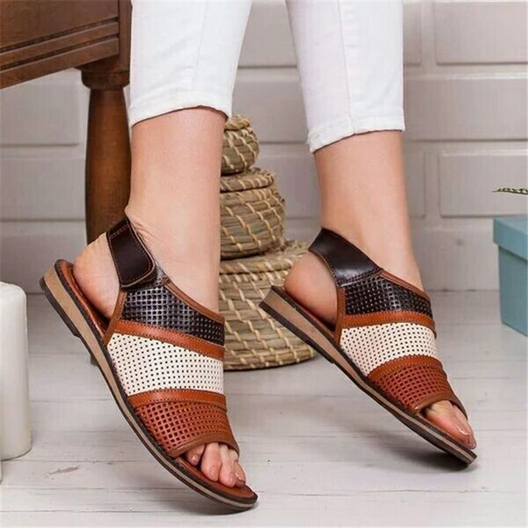 Title 2, Breathable mesh fish mouth flat sandals for wom...