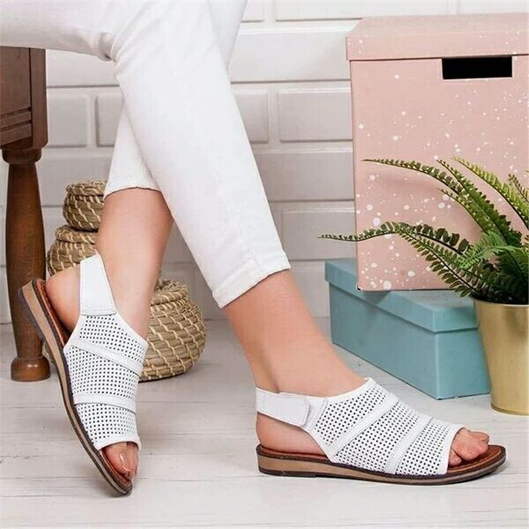 Title 5, Breathable mesh fish mouth flat sandals for wom...