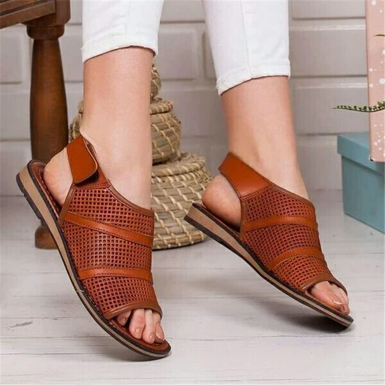 Title 6, Breathable mesh fish mouth flat sandals for wom...