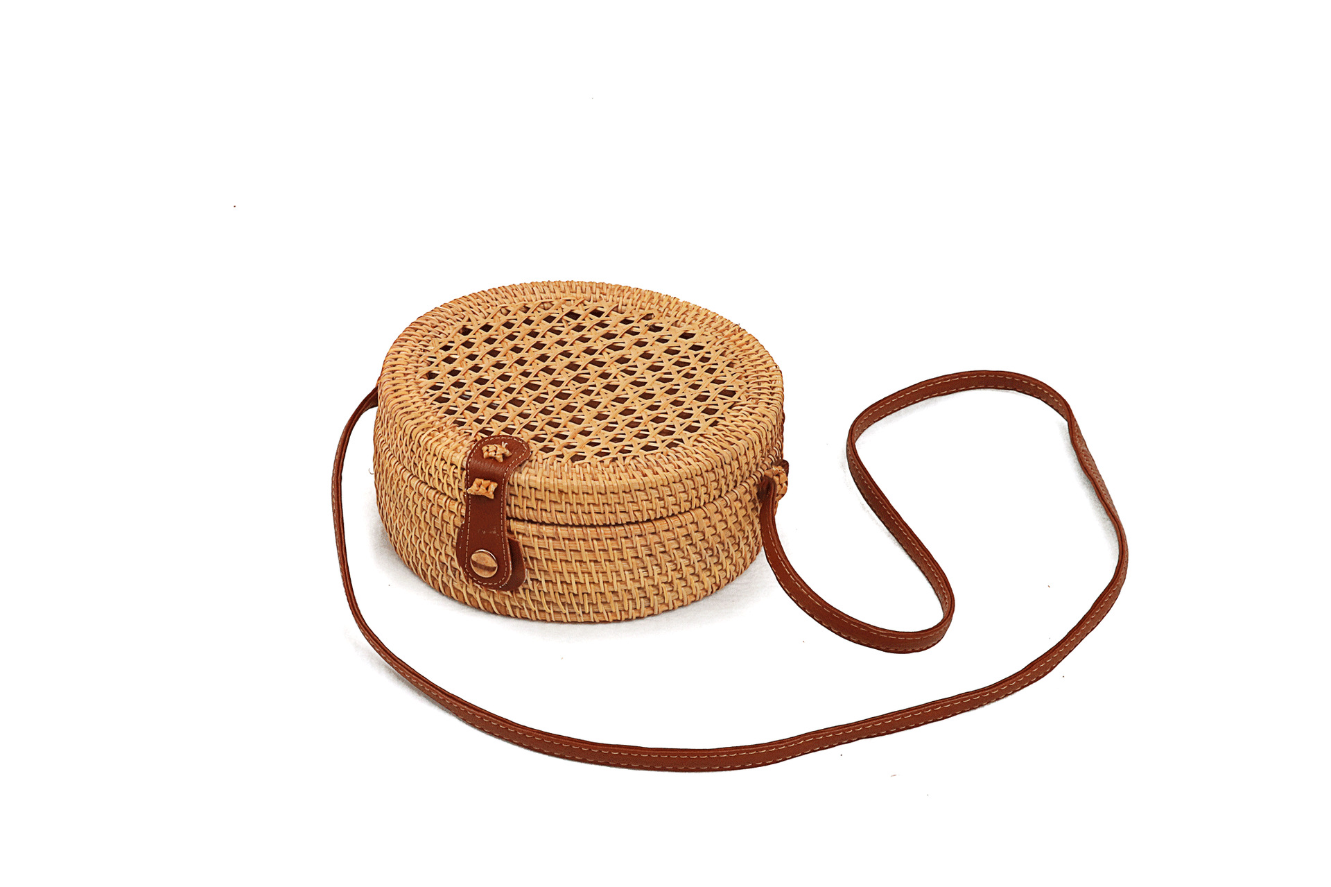 Title 2, Vintage literary hand-woven leather buckle bag