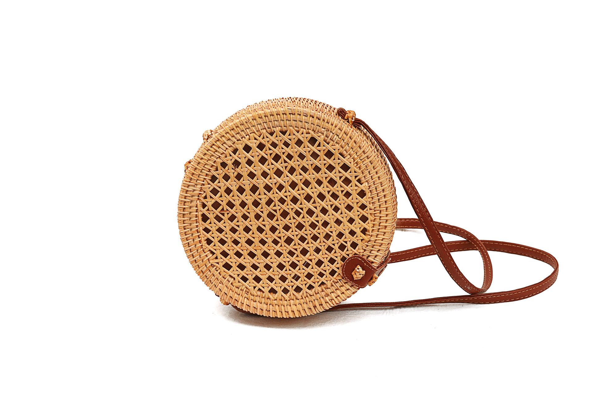 Title 3, Vintage literary hand-woven leather buckle bag