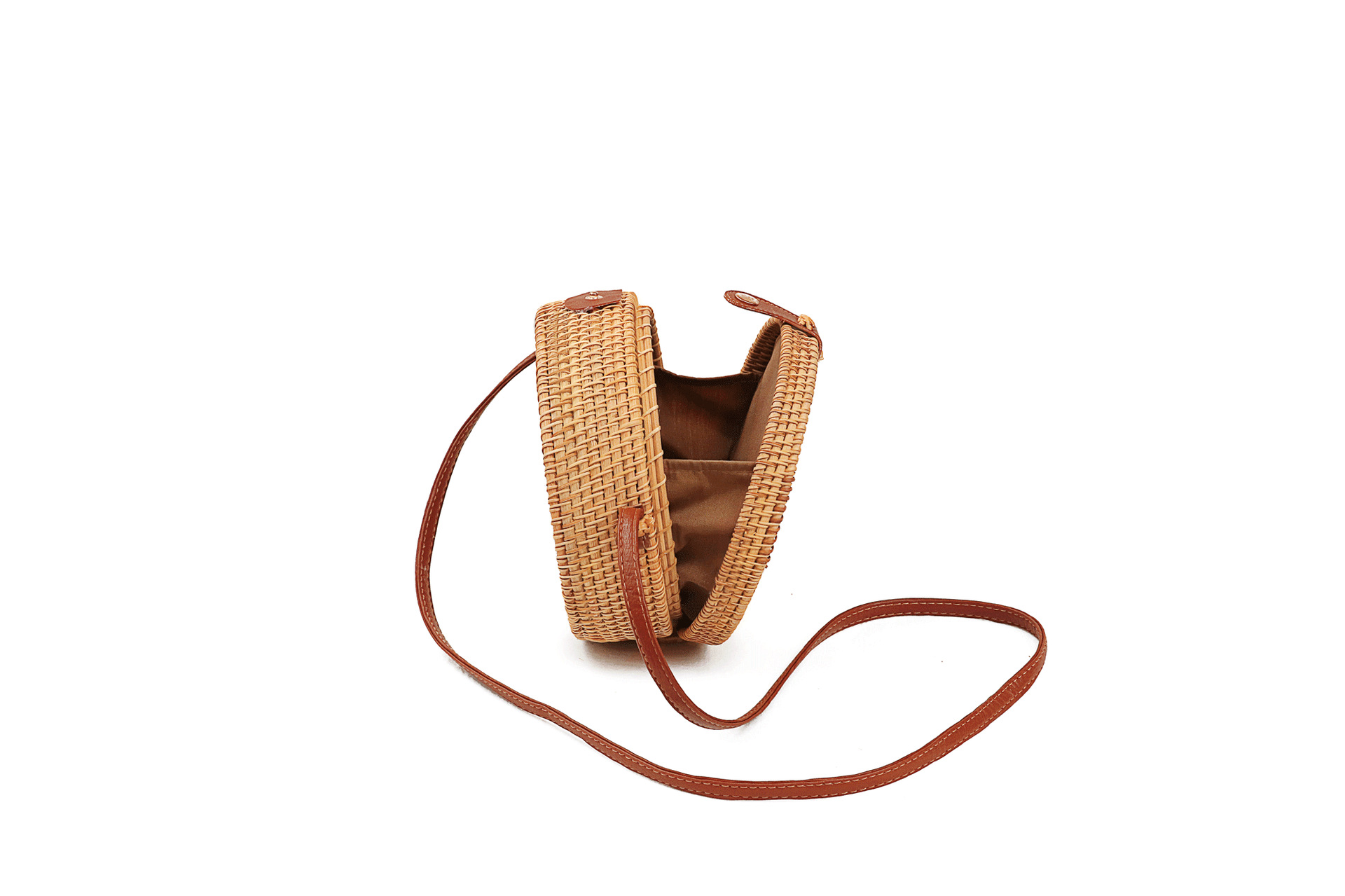 Title 4, Vintage literary hand-woven leather buckle bag