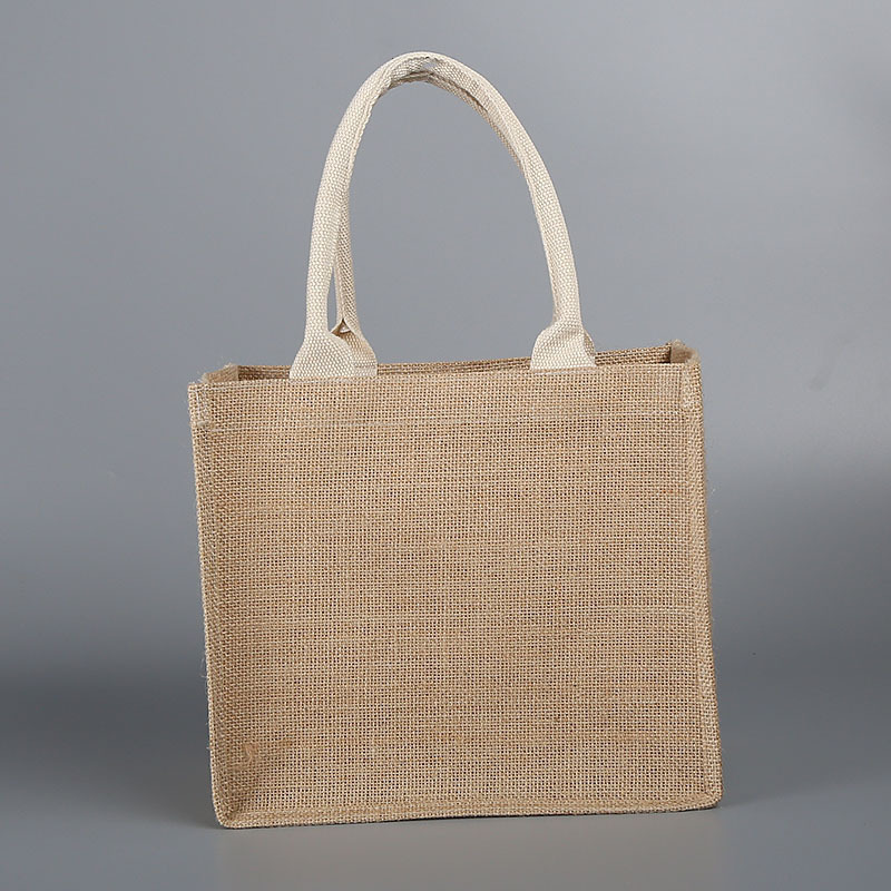 Title 15, Jute shopping bag with fine linen and cotton, p...