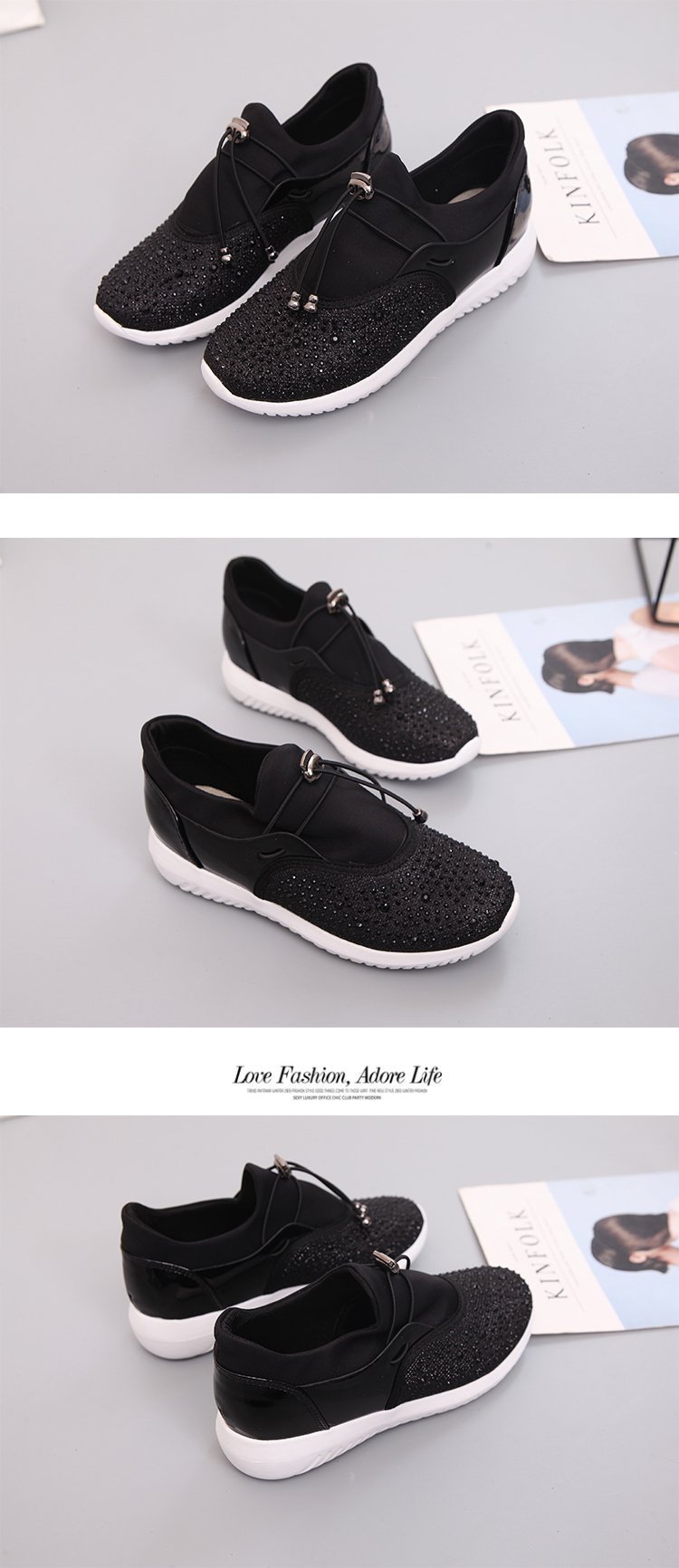 Title 14, New sequined thick-soled muffin casual loafers....