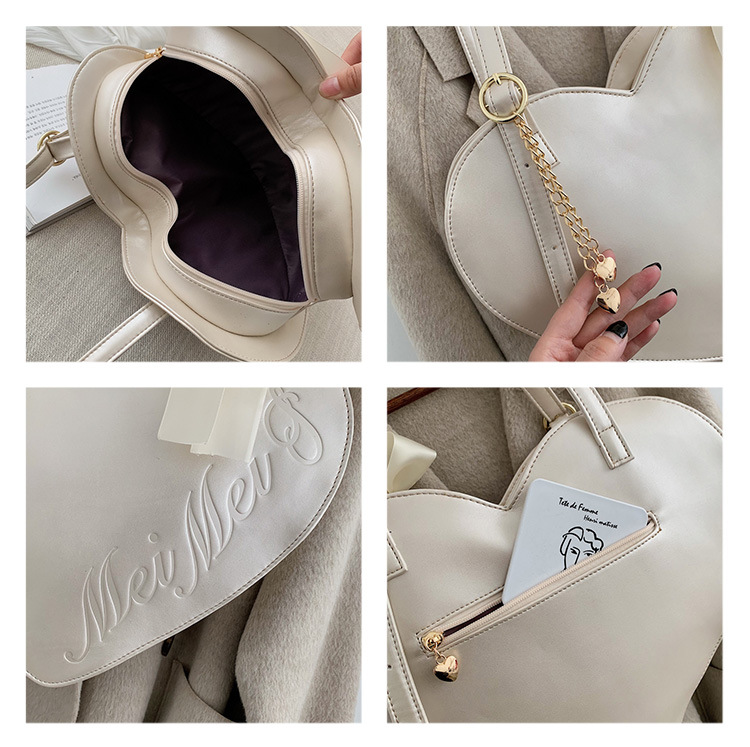 Title 1, Creative One Shoulder Big Bag Girl Love Heart F...