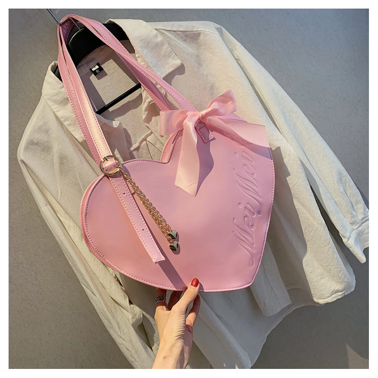 Title 2, Creative One Shoulder Big Bag Girl Love Heart F...