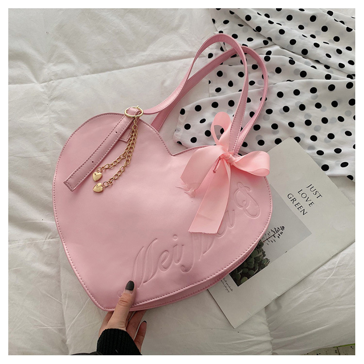 Title 7, Creative One Shoulder Big Bag Girl Love Heart F...