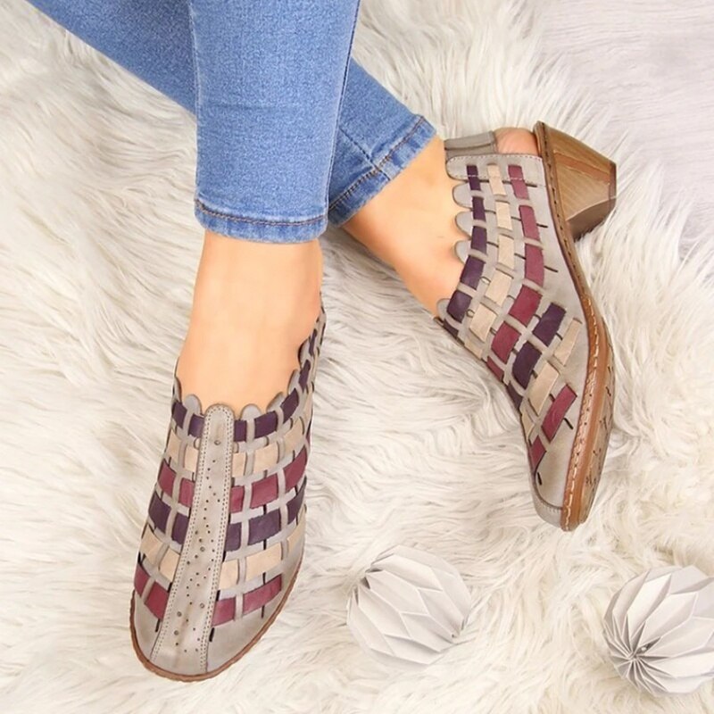 Title 5, Cross-Weave Wedge Booties