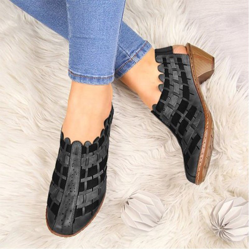 Title 12, Cross-Weave Wedge Booties