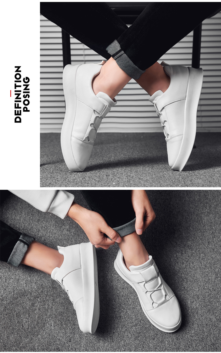 Title 12, Thick bottom white shoes men