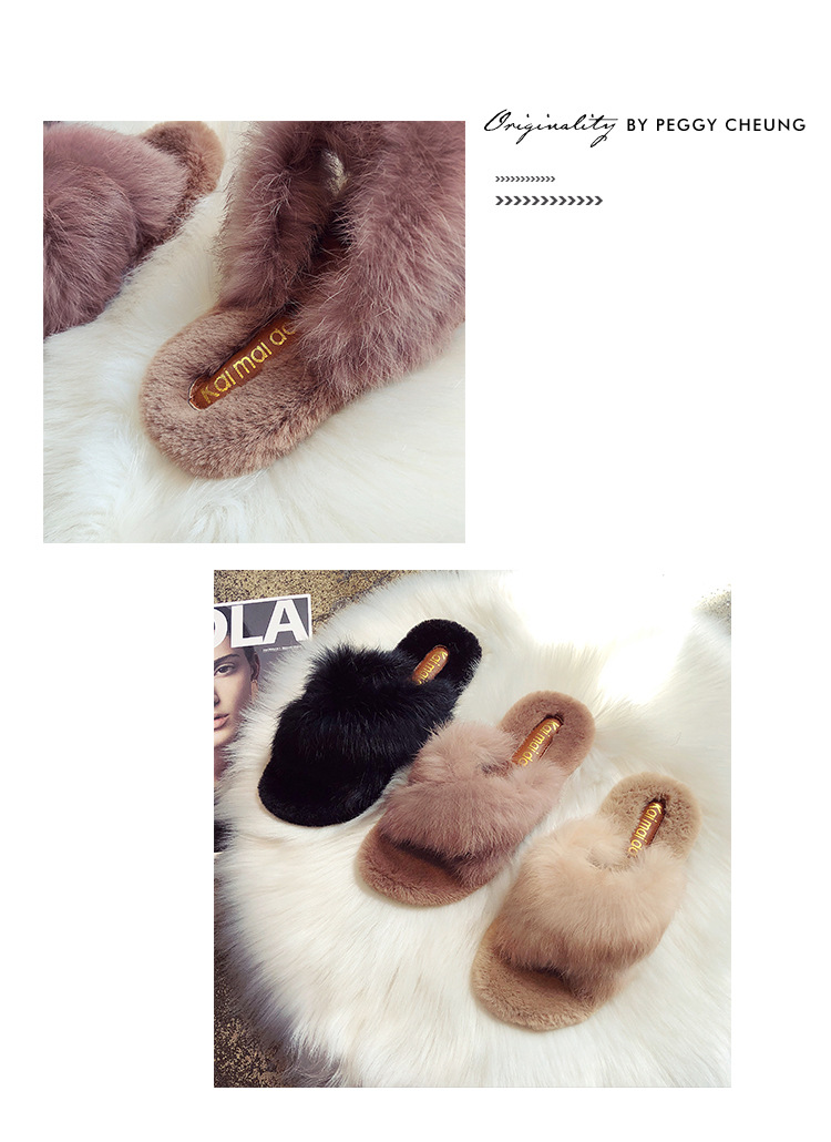 Title 2, Cross flat bottom casual rabbit wool cotton mop...