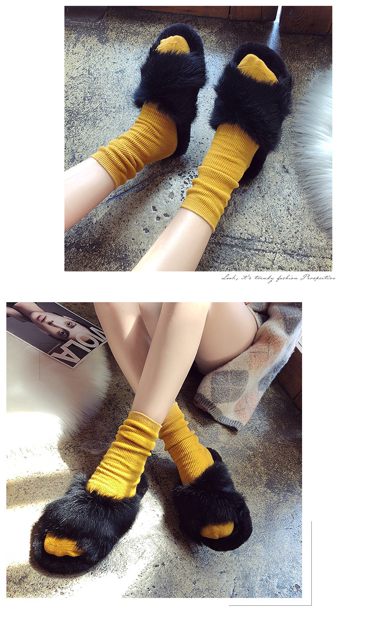 Title 5, Cross flat bottom casual rabbit wool cotton mop...