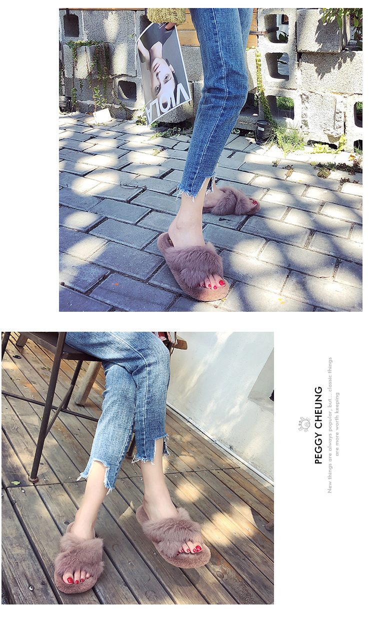 Title 10, Cross flat bottom casual rabbit wool cotton mop...