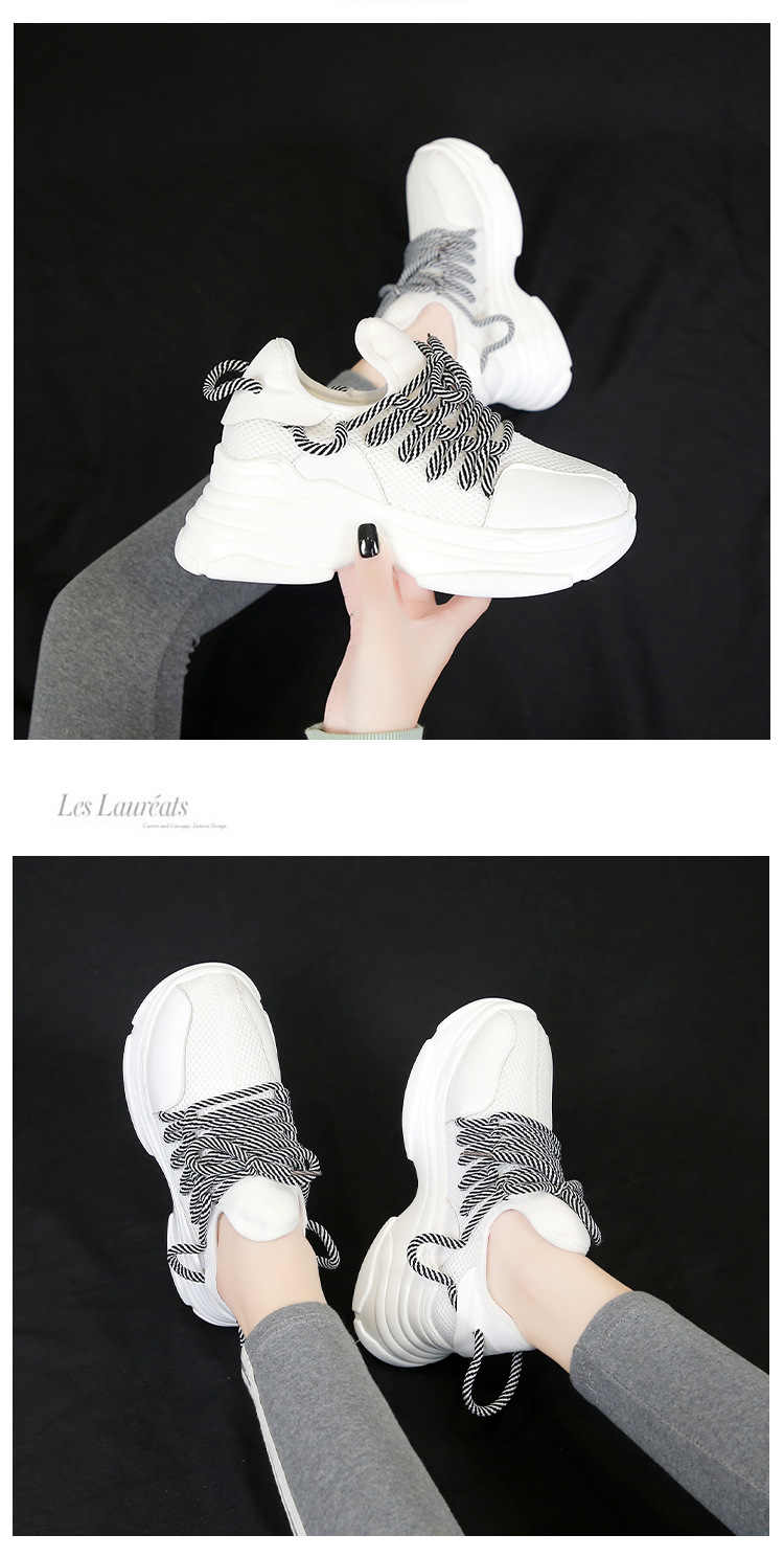 Title 2, Sneakers coreane stringate con suola spessa a m...