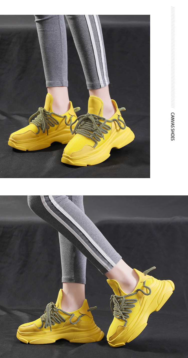 Title 5, Sneakers coreane stringate con suola spessa a m...