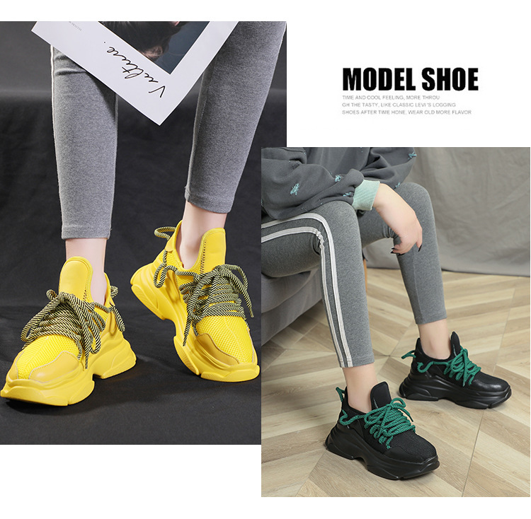 Title 16, Sneakers coreane stringate con suola spessa a m...