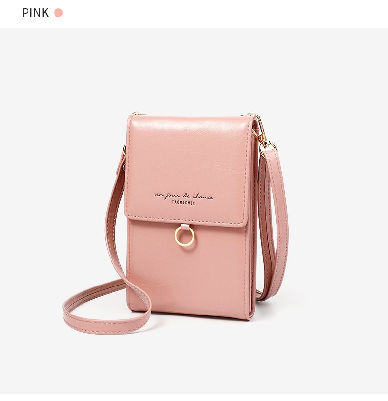 Title 6, Solid color retro crossbody phone bag