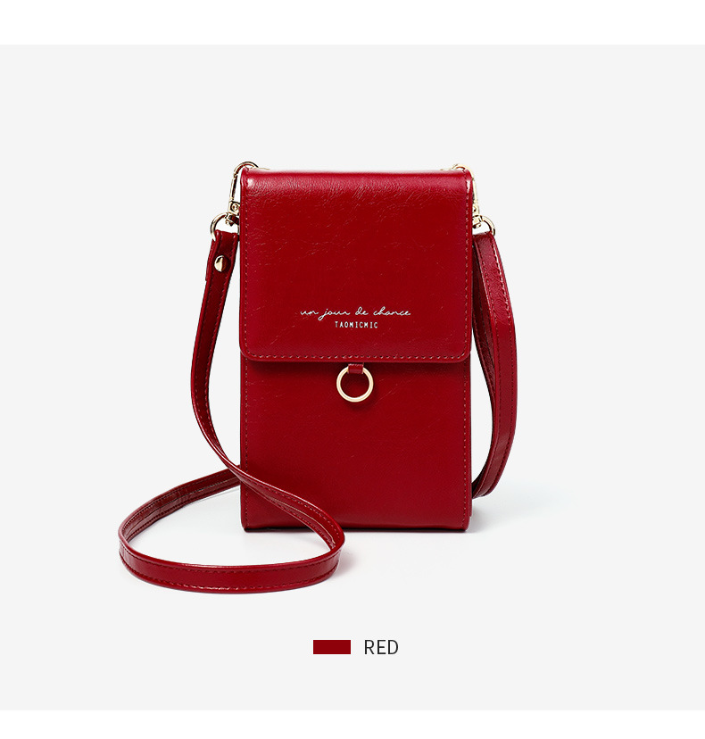 Title 7, Solid color retro crossbody phone bag