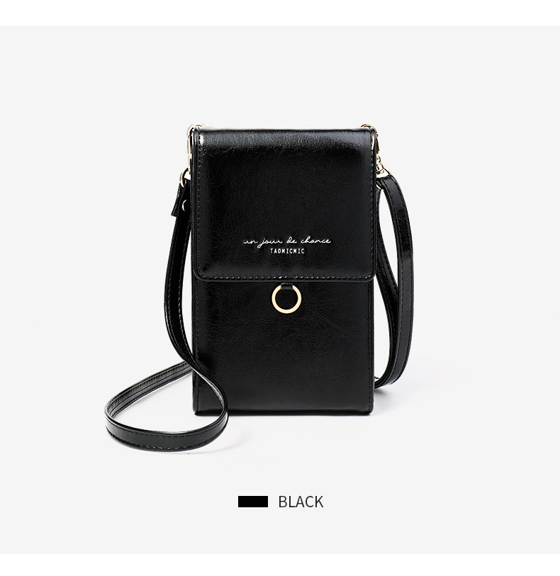 Title 12, Solid color retro crossbody phone bag