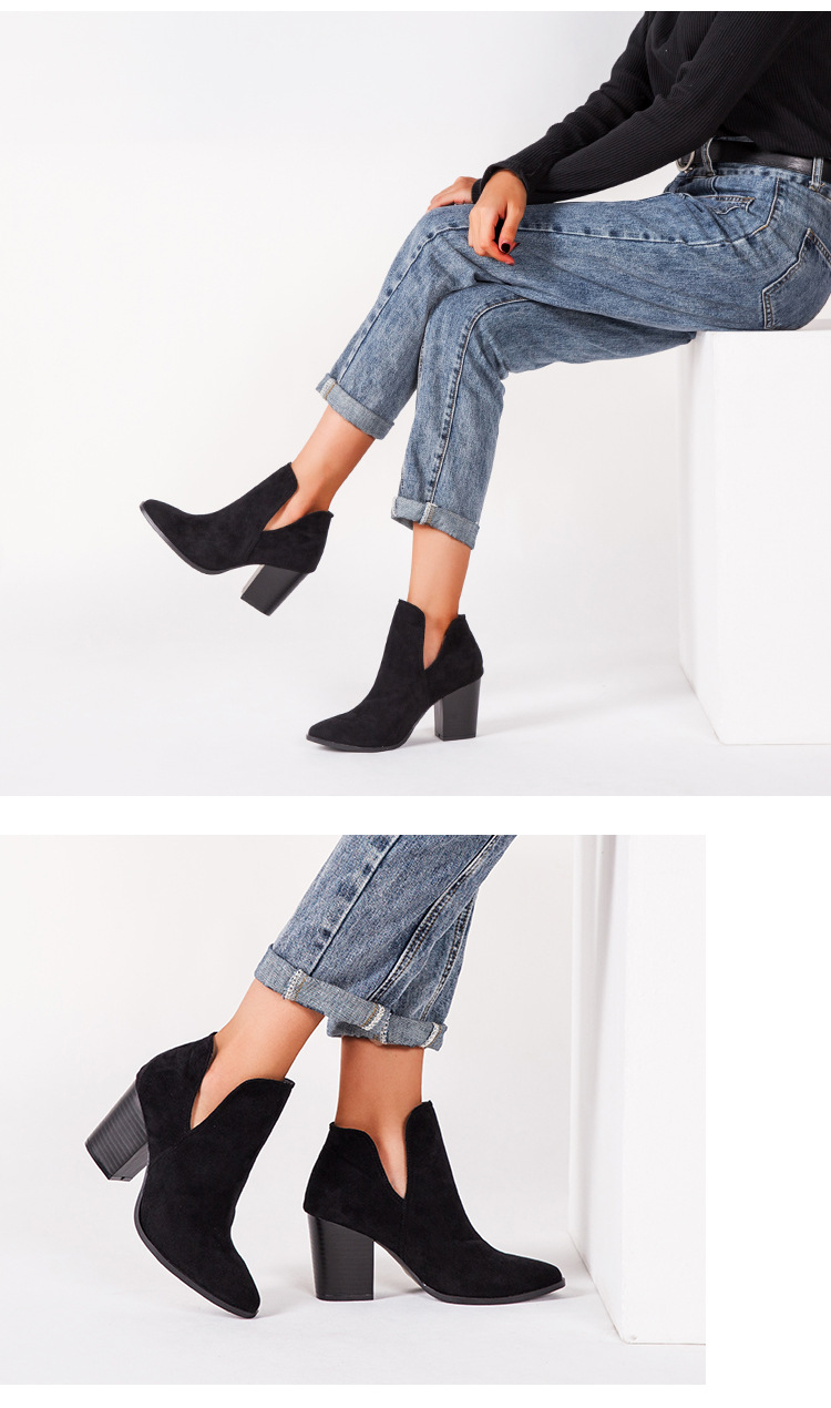 Title 4, Chunky High Heel Booties in Uni-Farbe für einen...