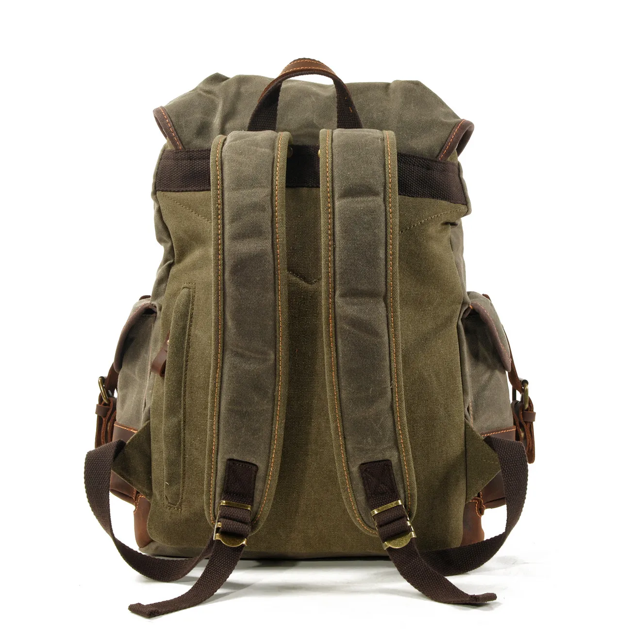 P9508-1 Wax Canvas Waterproof Bags Backpack Laptop