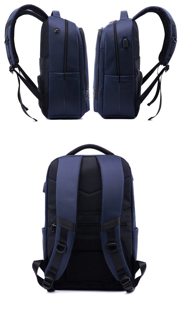 Title 15, Mens business backpack featuring a laptop comp...