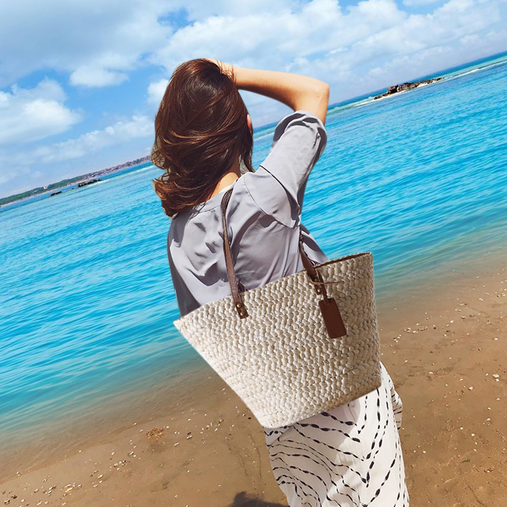 Title 7, Womens holiday beach woven bag. Spacious, ligh...