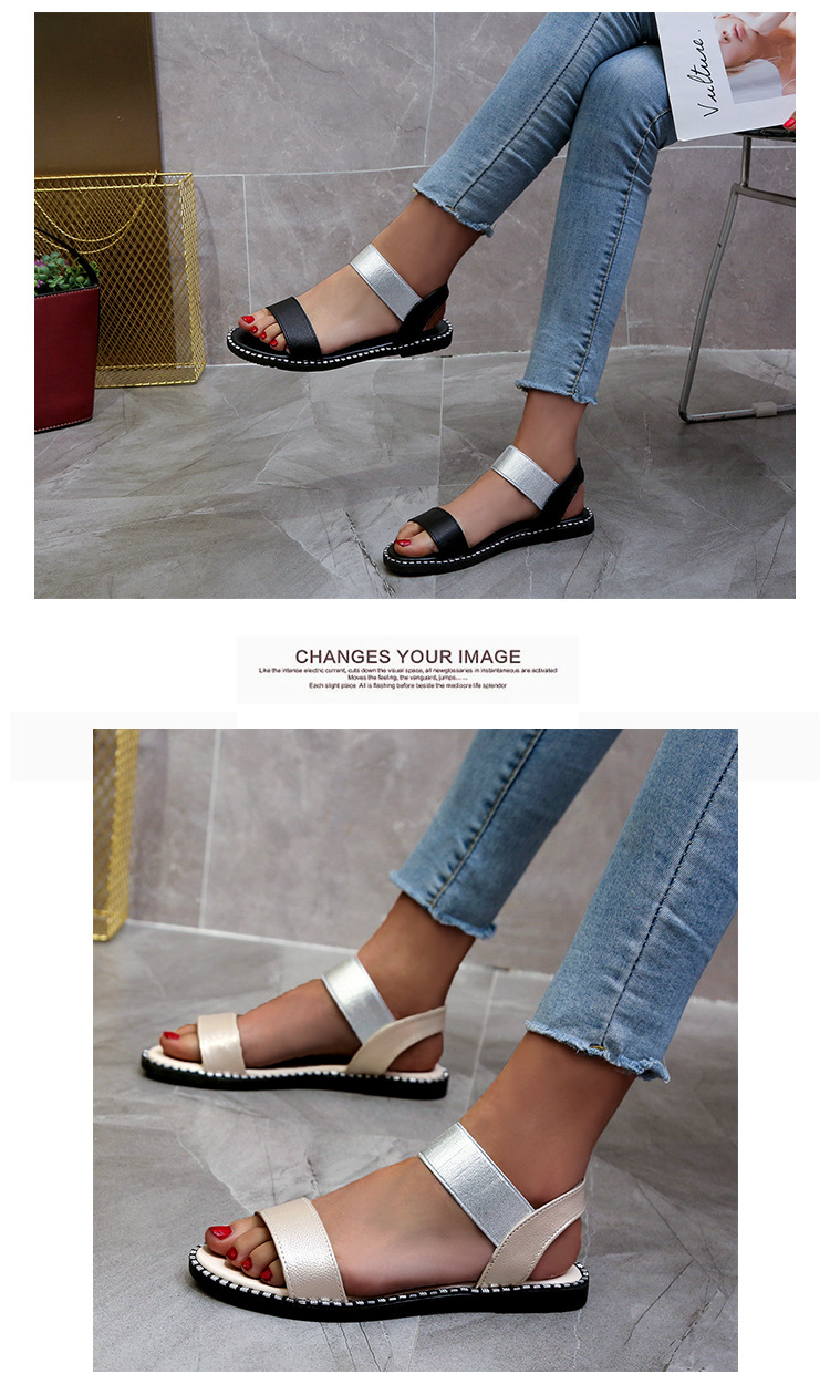 Title 4, Womens flat heel sandals, non-slip design for ...