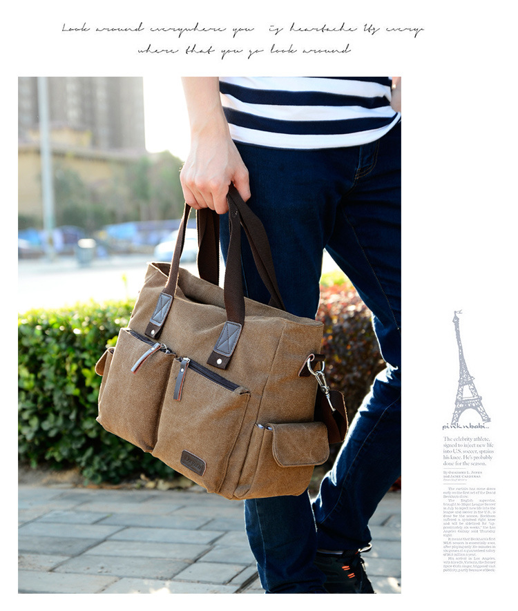 Title 13, Canvas mens bag messenger bag casual cloth