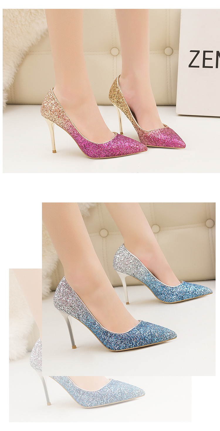 Title 26, High-heeled shoes featuring shallow mouth, poin...