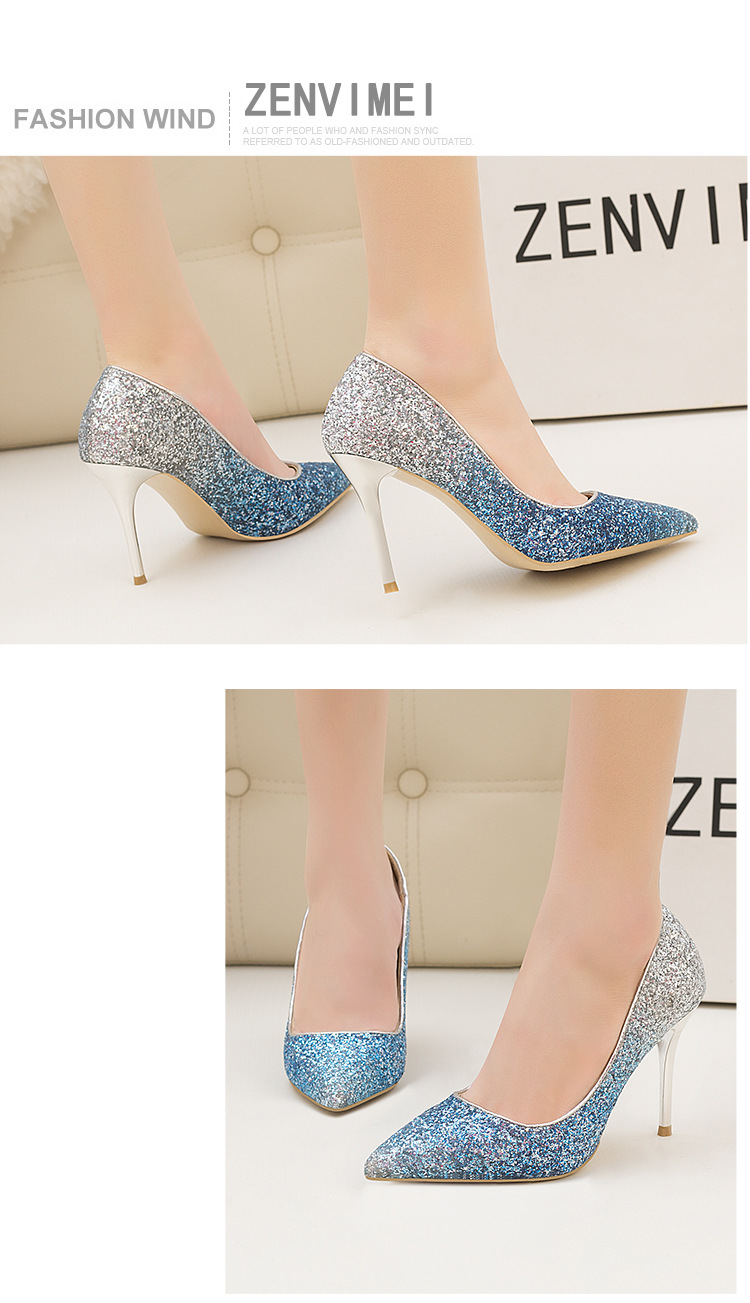 Title 27, High-heeled shoes featuring shallow mouth, poin...