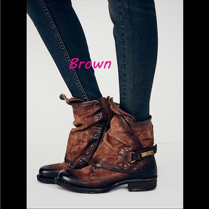 Title 4, Vintage knight boots for men made of genuine le...