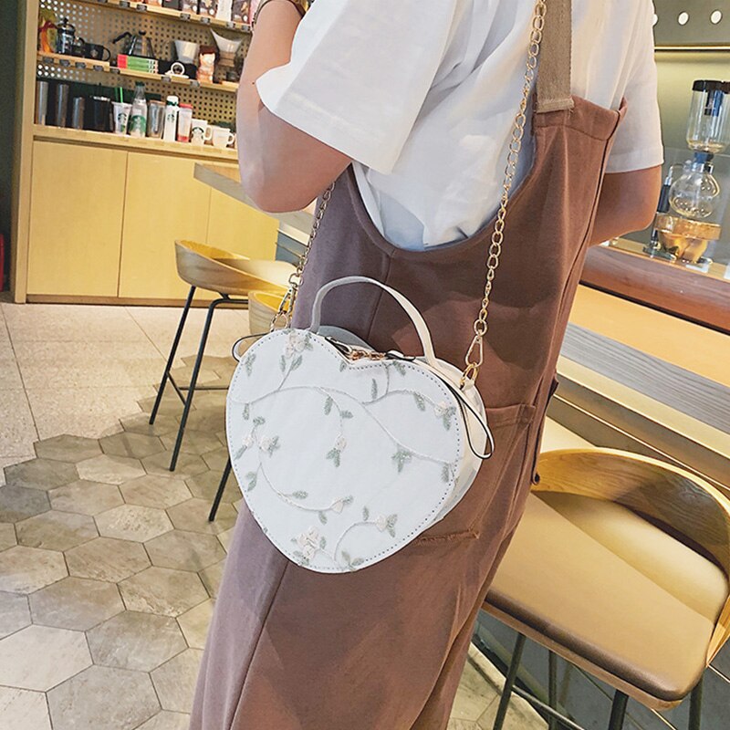 Title 3, Lace peach heart lock women bag shoulder bag