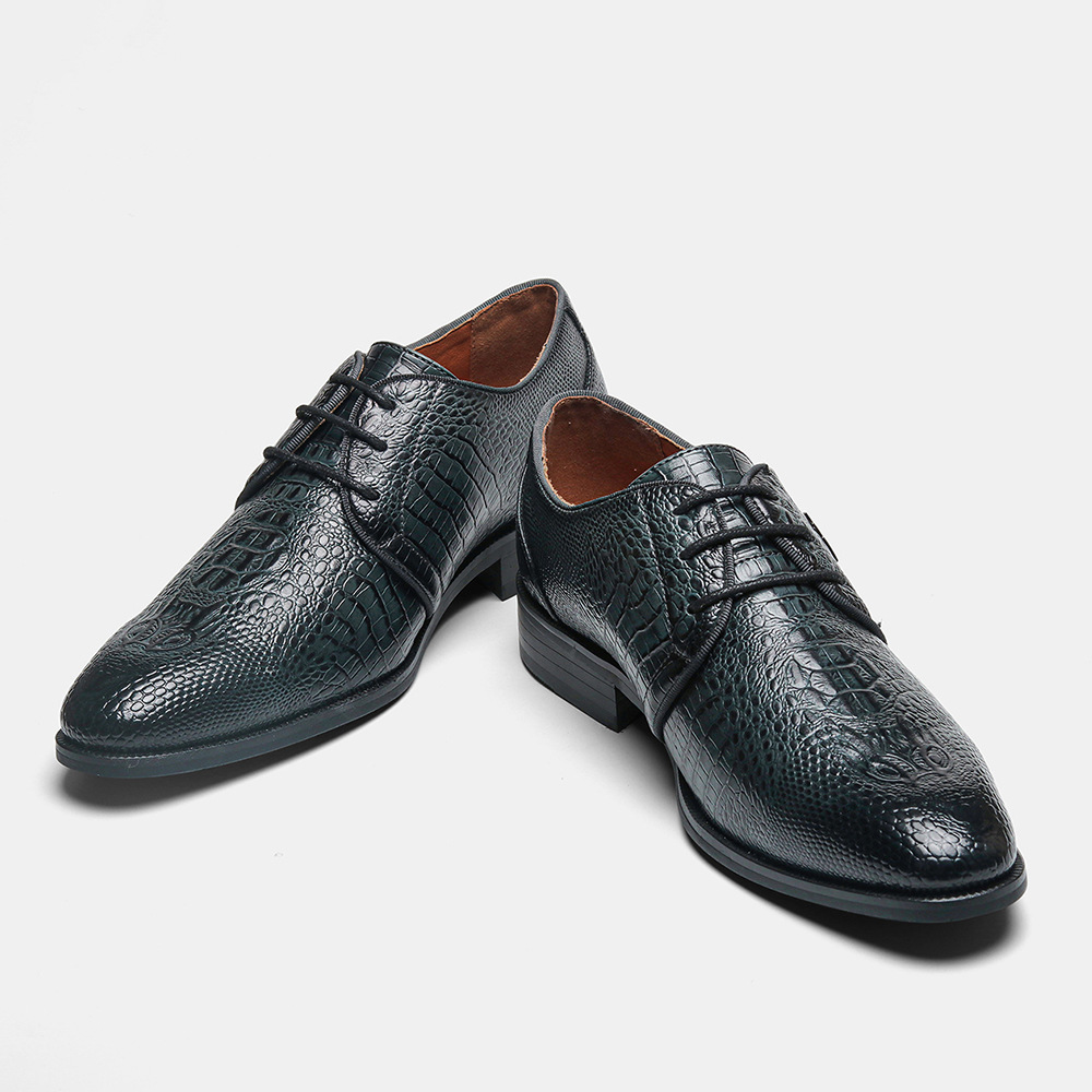 Title 11, Mens vintage leather shoes with pattern. Class...