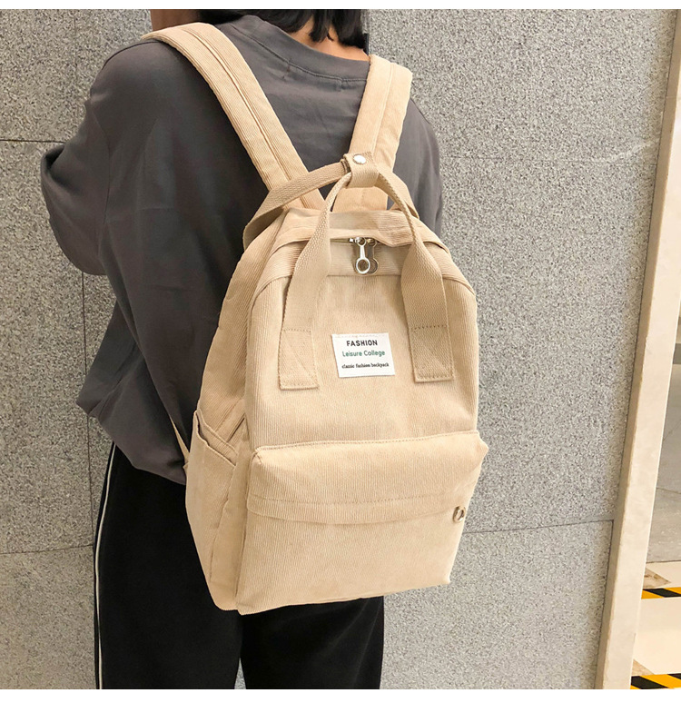 Title 6, Korean fashion corduroy school bag travel handbag