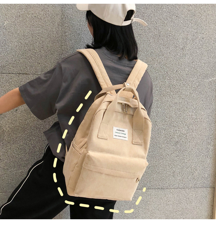 Title 7, Korean fashion corduroy school bag travel handbag