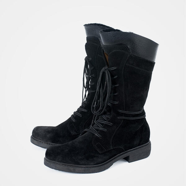 Title 4, Cross strap mid-tube thermal cotton boots for w...