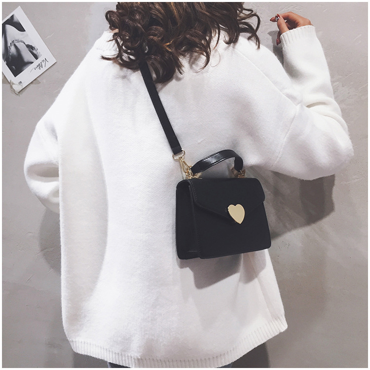 Title 15, Peach Heart Lock One Shoulder Crossbody Bag – D...