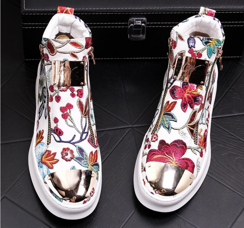 Title 2, Printed high top shoes with thick soles and hig...