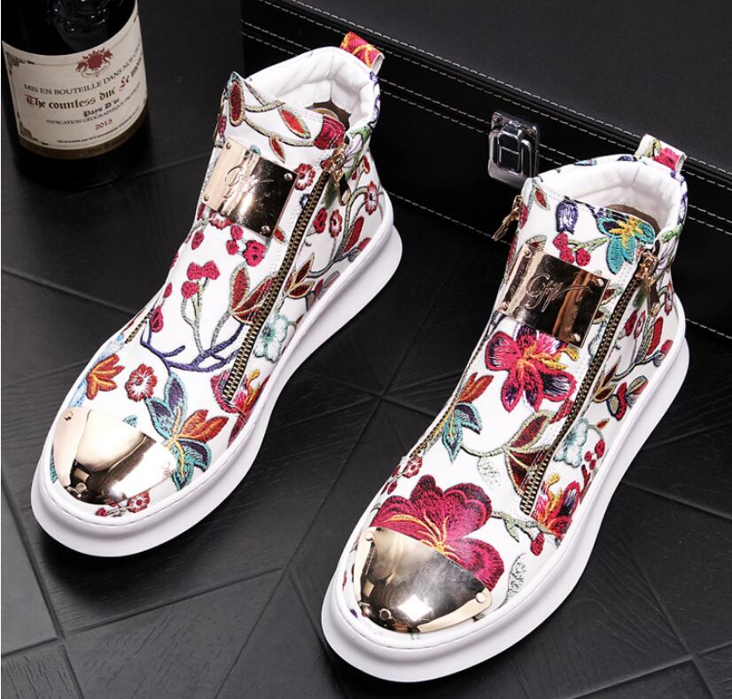 Title 3, Printed high top shoes with thick soles and hig...