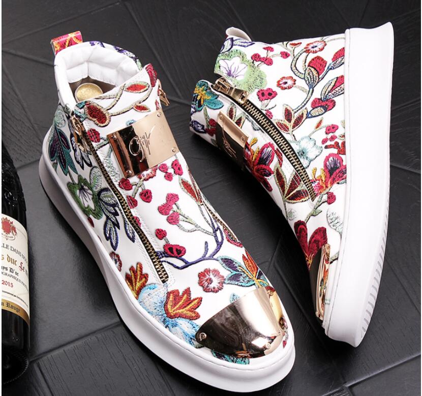 Title 4, Printed high top shoes with thick soles and hig...