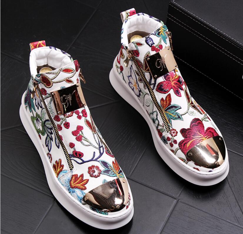 Title 6, Printed high top shoes with thick soles and hig...