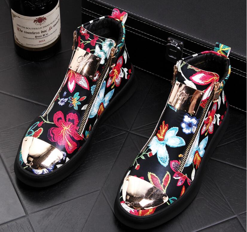 Title 7, Printed high top shoes with thick soles and hig...