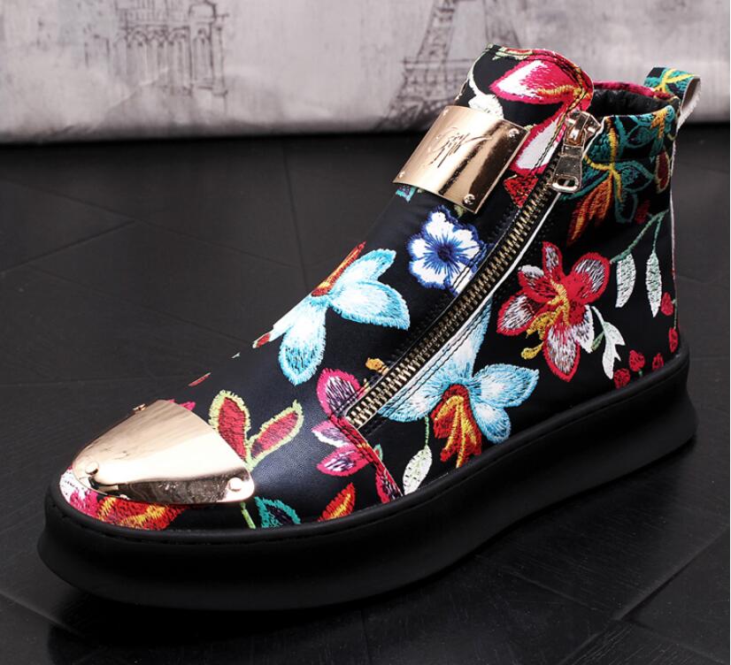 Title 10, Printed high top shoes with thick soles and hig...