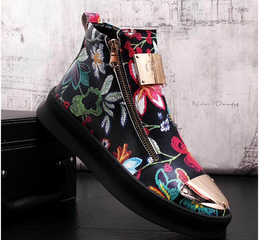 Title 11, Printed high top shoes with thick soles and hig...