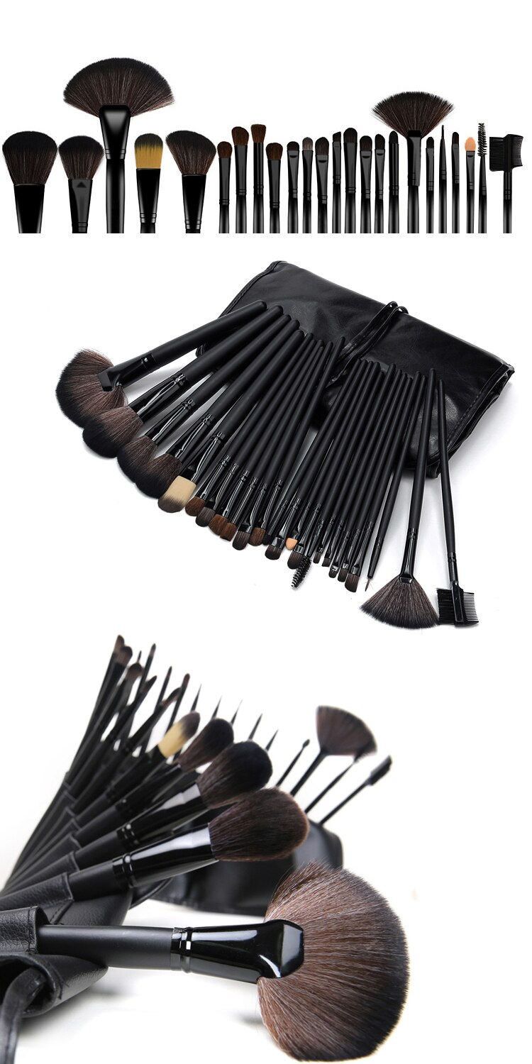 Wooden Handle Makeup Brush Set