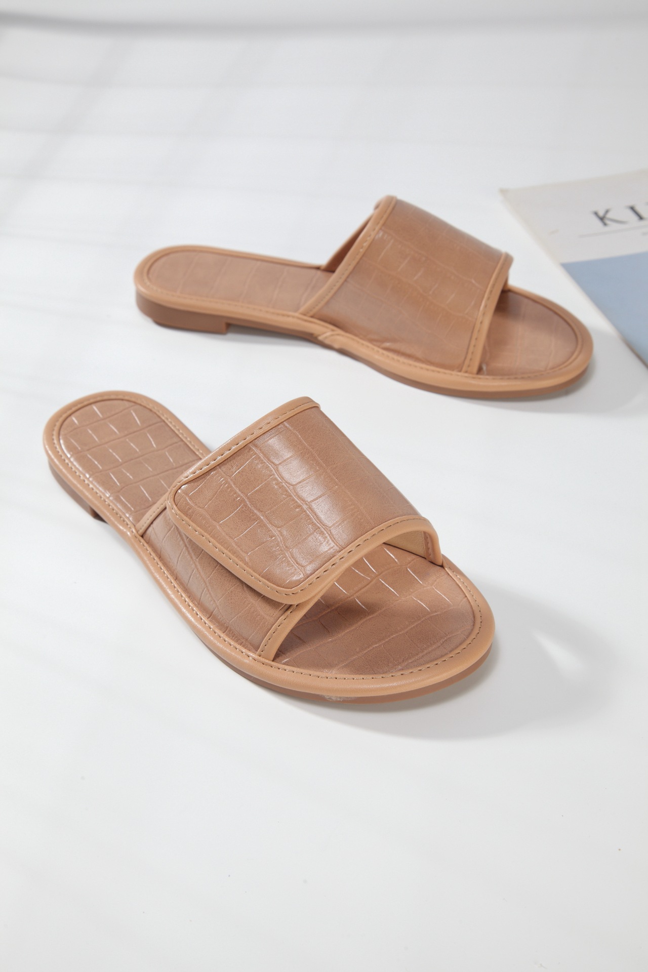 Title 2, Stone Pattern One-Step Sandals and Slippers wit...