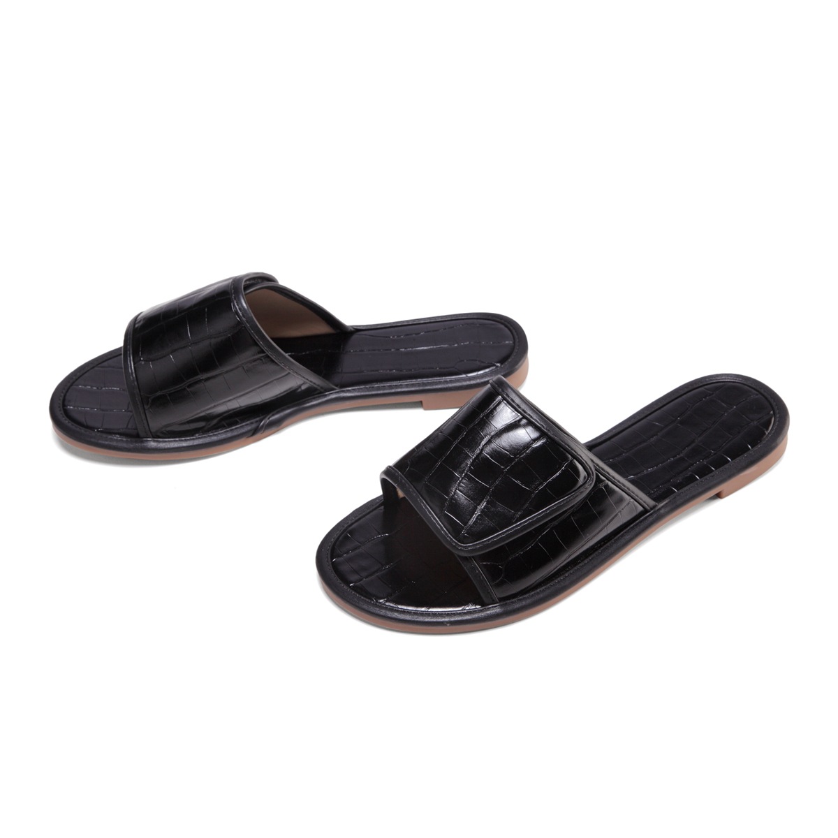 Title 6, Stone Pattern One-Step Sandals and Slippers wit...