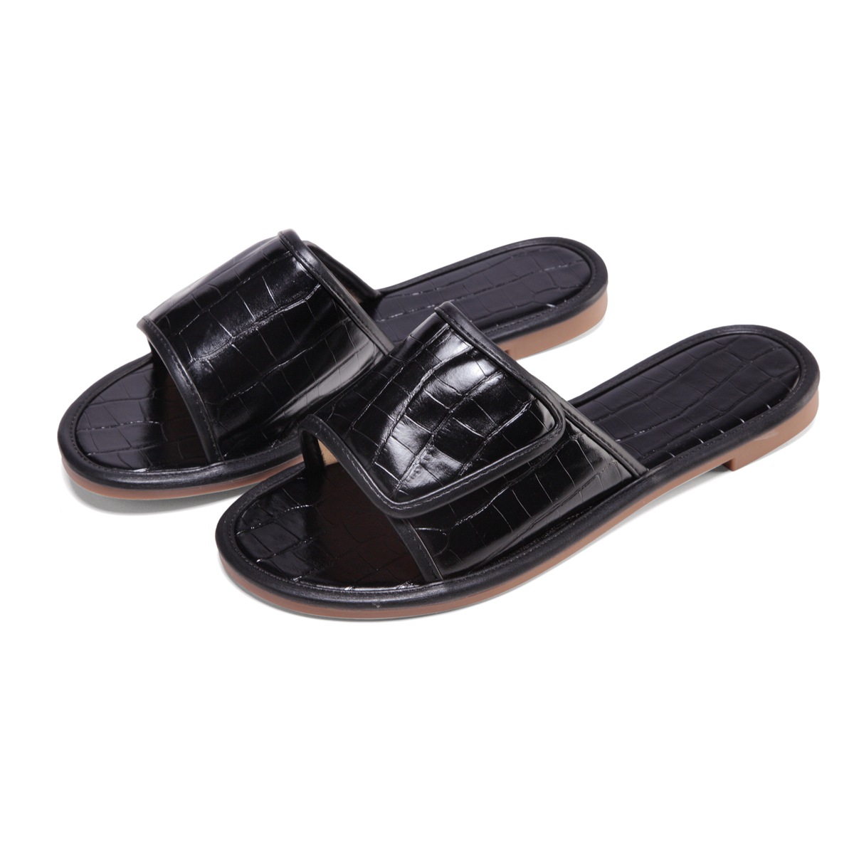 Title 7, Stone Pattern One-Step Sandals and Slippers wit...