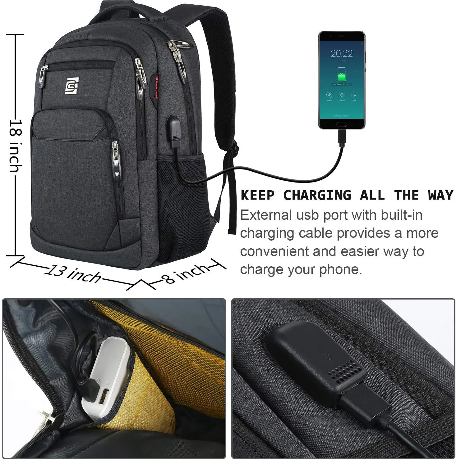 FREE SAMPLE Business Travel Anti Theft Slim Durable Laptops Backpack Water Resistant College School Computer Bag